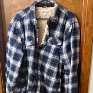 Field & Stream Men's Navy & White Plaid Flannel Jacket size 2X